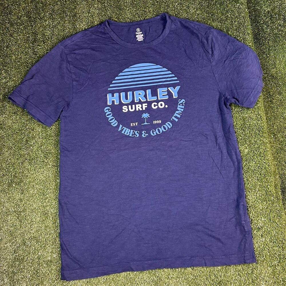 Hurley Men's Blue and Navy T-shirt